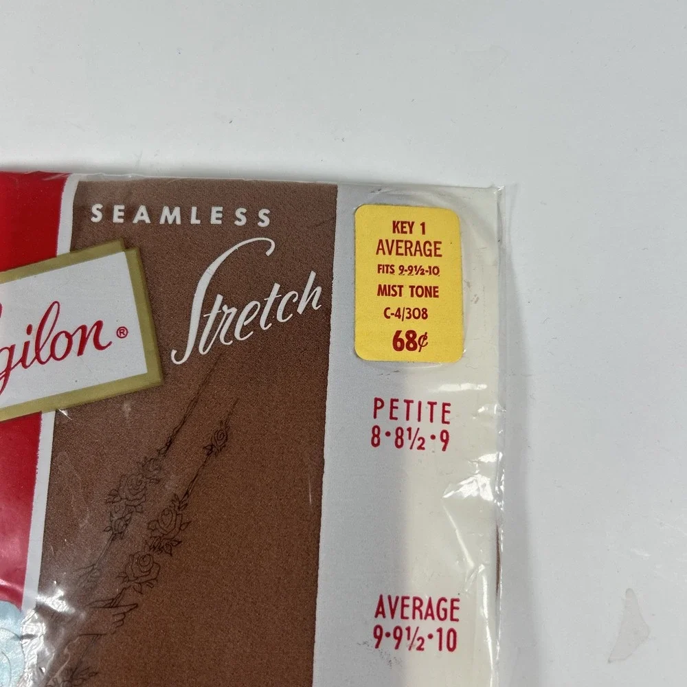 Vintage Agilon‎ Stretch Thigh High Suntan Nylons Average 9-10